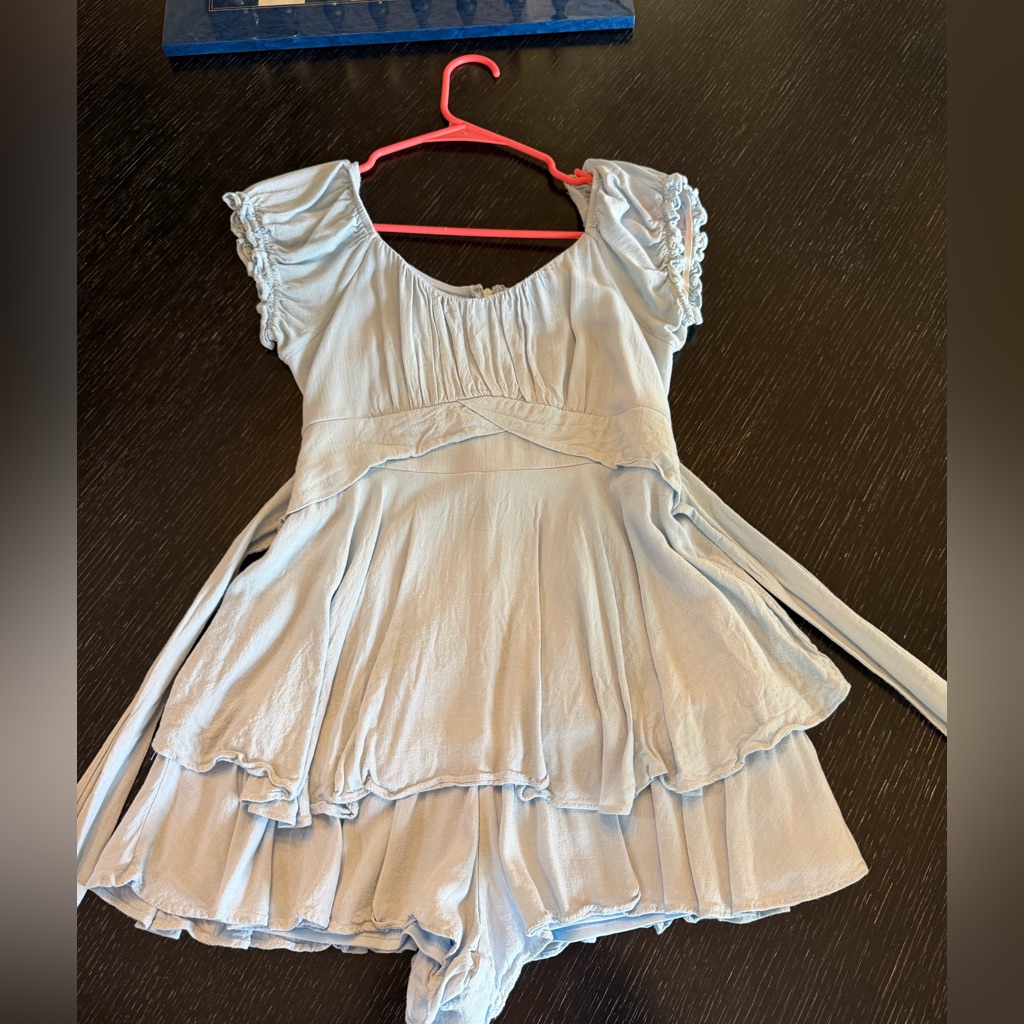 Altard State Light Blue Haisley Double Layered Romper. Size M Fits Like A Small